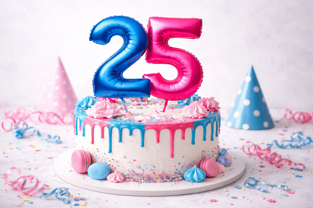 Gâteau d’anniversaire avec le chiffre 25 pour célébrer les 25 ans d’Ardentis