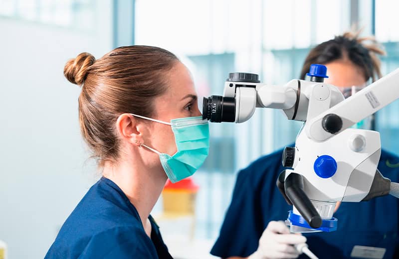Consultation en parodontologie avec explication des maladies des gencives et des solutions de traitement.